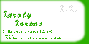 karoly korpos business card